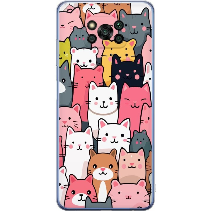 Mobiele hoes voor Xiaomi Poco X3 Pro met Kattenpatroon ontwerp in de groep SMARTPHONE & TABLETS / Mobielbescherming / Xiaomi bij TP E-commerce Nordic AB (A65419)