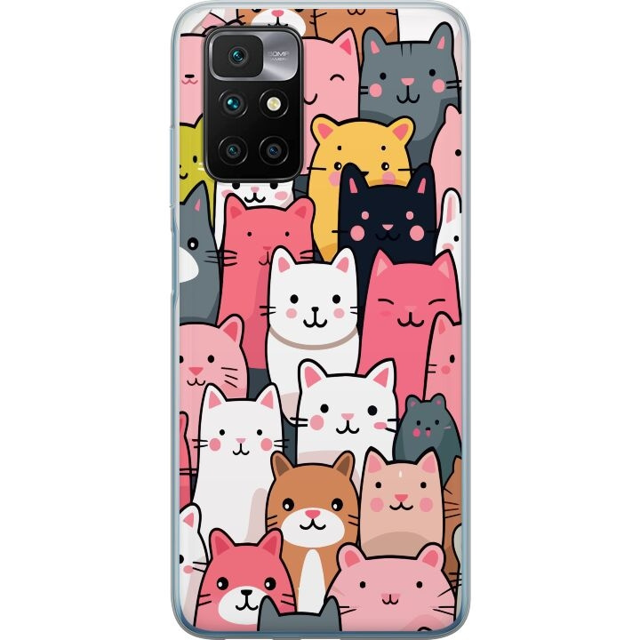 Mobiele hoes voor Xiaomi Redmi 10 met Kattenpatroon ontwerp in de groep SMARTPHONE & TABLETS / Mobielbescherming / Xiaomi bij TP E-commerce Nordic AB (A65473)