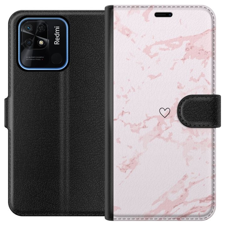 Portemonnee-hoesje voor Xiaomi Redmi 10C met Roze Hart ontwerp in de groep SMARTPHONE & TABLETS / Mobielbescherming / Xiaomi bij TP E-commerce Nordic AB (A65515)