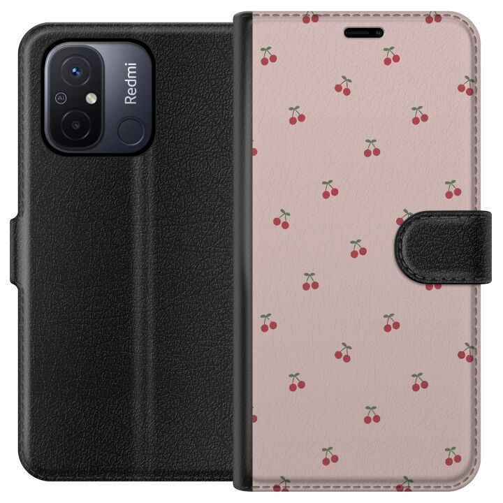 Portemonnee-hoesje voor Xiaomi Redmi 12C met Kersen ontwerp in de groep SMARTPHONE & TABLETS / Mobielbescherming / Xiaomi bij TP E-commerce Nordic AB (A65553)