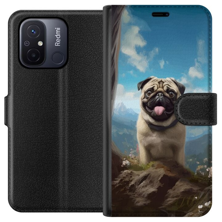 Portemonnee-hoesje voor Xiaomi Redmi 12C met Blije Hond ontwerp in de groep SMARTPHONE & TABLETS / Mobielbescherming / Xiaomi bij TP E-commerce Nordic AB (A65564)