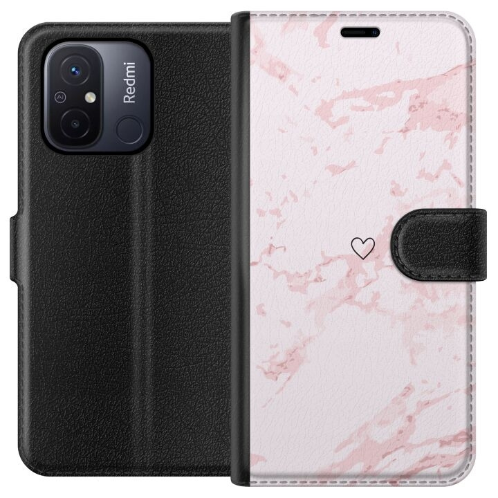 Portemonnee-hoesje voor Xiaomi Redmi 12C met Roze Hart ontwerp in de groep SMARTPHONE & TABLETS / Mobielbescherming / Xiaomi bij TP E-commerce Nordic AB (A65569)