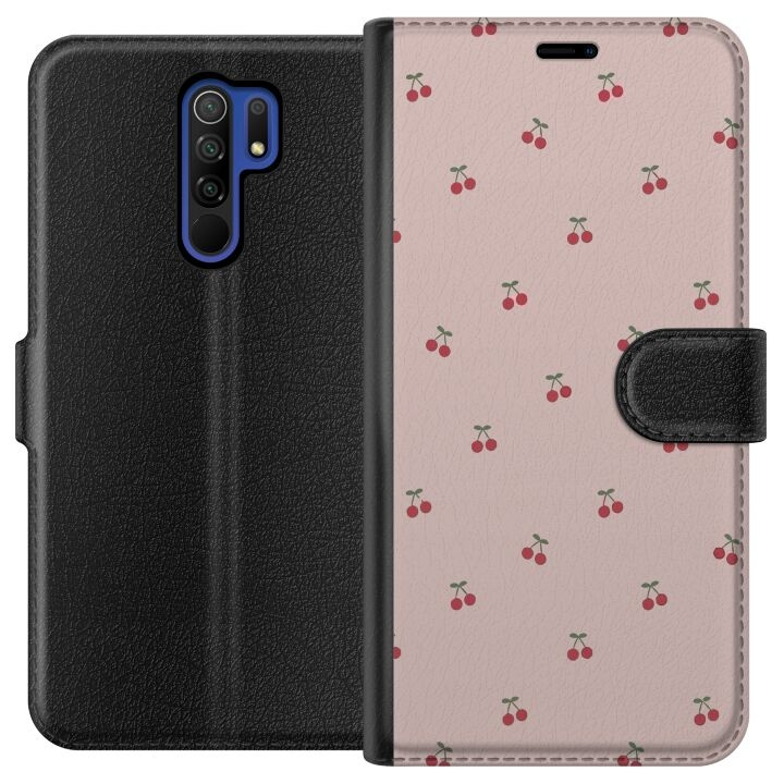 Portemonnee-hoesje voor Xiaomi Redmi 9 met Kersen ontwerp in de groep SMARTPHONE & TABLETS / Mobielbescherming / Xiaomi bij TP E-commerce Nordic AB (A65634)