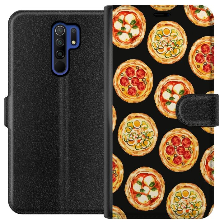 Portemonnee-hoesje voor Xiaomi Redmi 9 met Pizza ontwerp in de groep SMARTPHONE & TABLETS / Mobielbescherming / Xiaomi bij TP E-commerce Nordic AB (A65640)