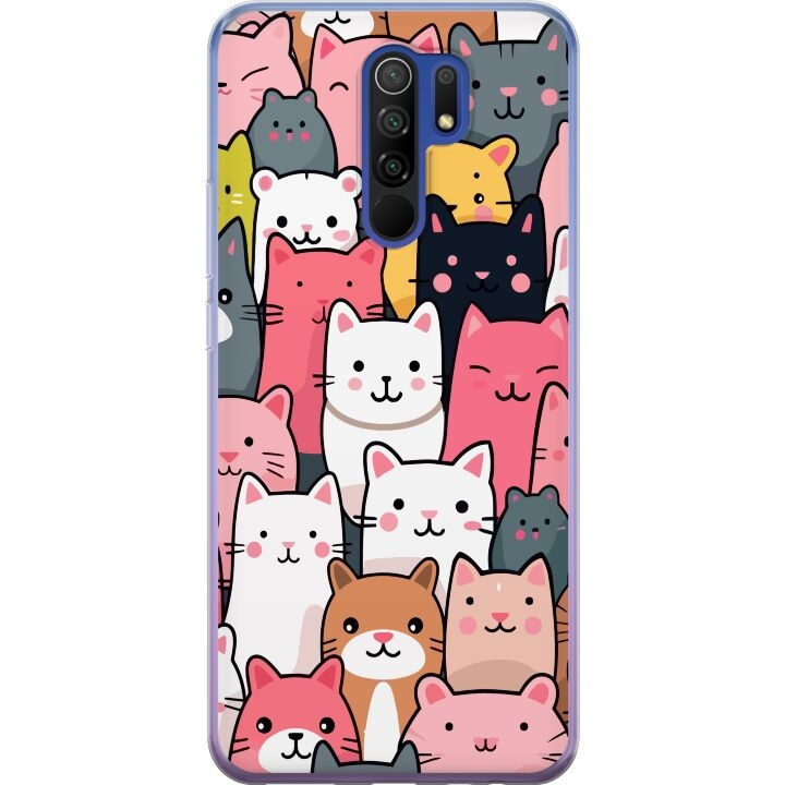 Mobiele hoes voor Xiaomi Redmi 9 met Kattenpatroon ontwerp in de groep SMARTPHONE & TABLETS / Mobielbescherming / Xiaomi bij TP E-commerce Nordic AB (A65662)