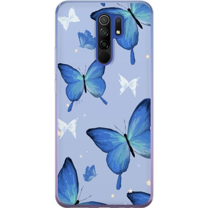 Mobiele hoes voor Xiaomi Redmi 9 met Blauwe vlinders ontwerp in de groep SMARTPHONE & TABLETS / Mobielbescherming / Xiaomi bij TP E-commerce Nordic AB (A65670)