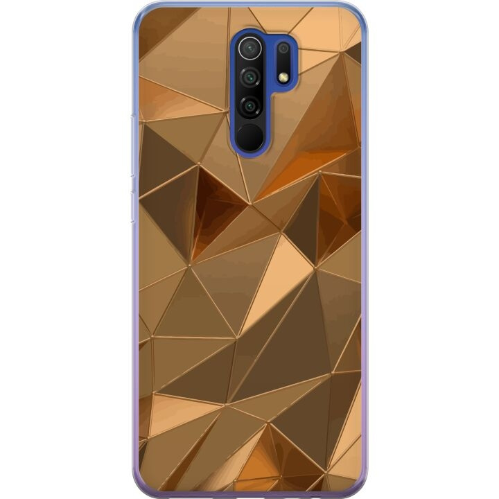 Mobiele hoes voor Xiaomi Redmi 9 met 3D Goud ontwerp in de groep SMARTPHONE & TABLETS / Mobielbescherming / Xiaomi bij TP E-commerce Nordic AB (A65678)