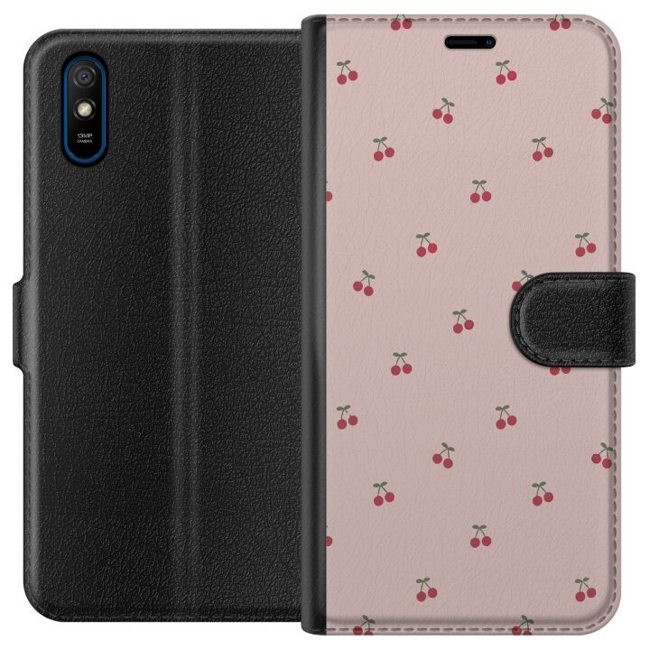 Portemonnee-hoesje voor Xiaomi Redmi 9A met Kersen ontwerp in de groep SMARTPHONE & TABLETS / Mobielbescherming / Xiaomi bij TP E-commerce Nordic AB (A65688)