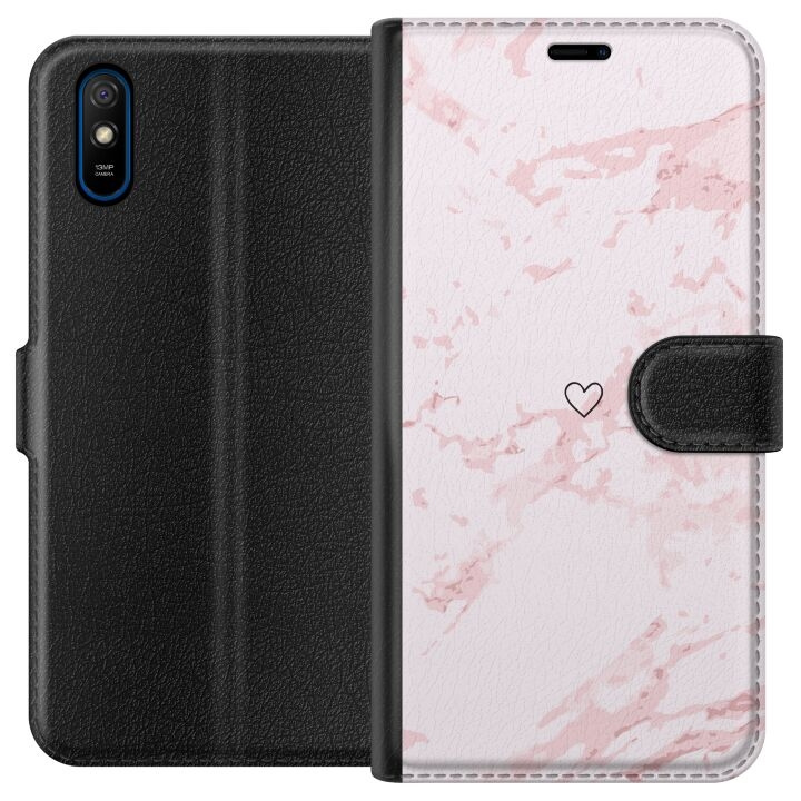 Portemonnee-hoesje voor Xiaomi Redmi 9A met Roze Hart ontwerp in de groep SMARTPHONE & TABLETS / Mobielbescherming / Xiaomi bij TP E-commerce Nordic AB (A65704)