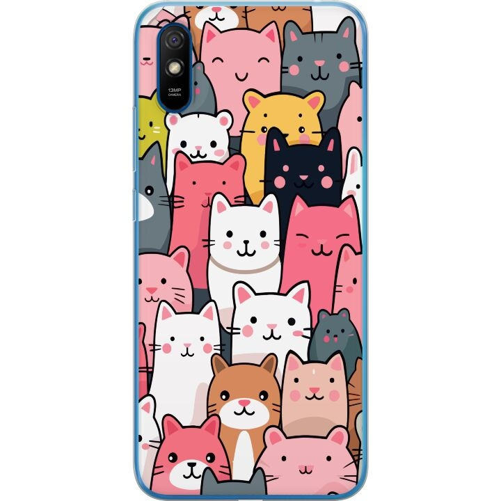 Mobiele hoes voor Xiaomi Redmi 9A met Kattenpatroon ontwerp in de groep SMARTPHONE & TABLETS / Mobielbescherming / Xiaomi bij TP E-commerce Nordic AB (A65716)