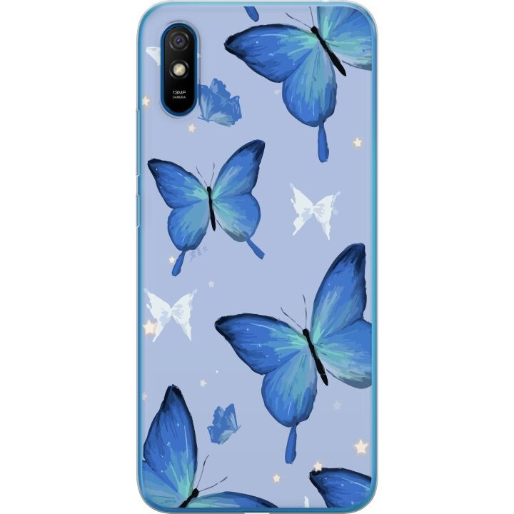 Mobiele hoes voor Xiaomi Redmi 9A met Blauwe vlinders ontwerp in de groep SMARTPHONE & TABLETS / Mobielbescherming / Xiaomi bij TP E-commerce Nordic AB (A65724)