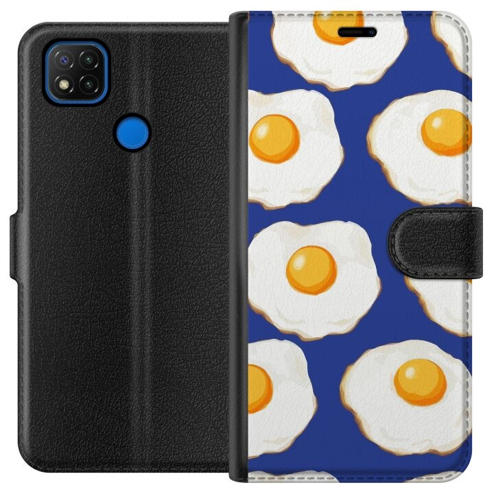 Portemonnee-hoesje voor Xiaomi Redmi 9C met Gebakken eieren ontwerp in de groep SMARTPHONE & TABLETS / Mobielbescherming / Xiaomi bij TP E-commerce Nordic AB (A65768)