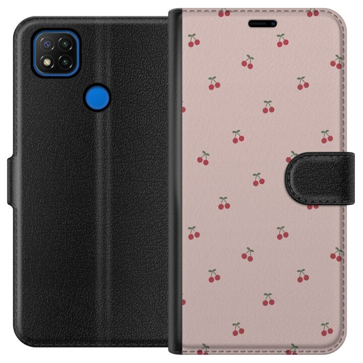 Portemonnee-hoesje voor Xiaomi Redmi 9C met Kersen ontwerp in de groep SMARTPHONE & TABLETS / Mobielbescherming / Xiaomi bij TP E-commerce Nordic AB (A65769)