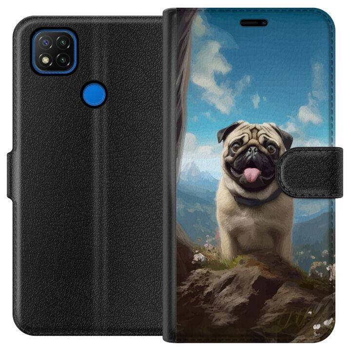 Portemonnee-hoesje voor Xiaomi Redmi 9C met Blije Hond ontwerp in de groep SMARTPHONE & TABLETS / Mobielbescherming / Xiaomi bij TP E-commerce Nordic AB (A65780)