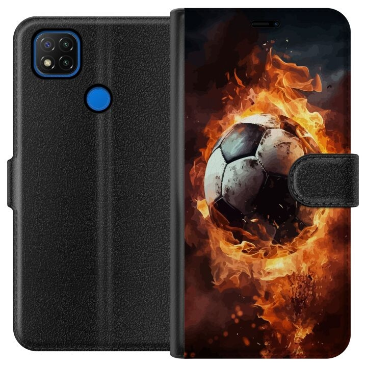 Portemonnee-hoesje voor Xiaomi Redmi 9C met Voetbal ontwerp in de groep SMARTPHONE & TABLETS / Mobielbescherming / Xiaomi bij TP E-commerce Nordic AB (A65783)