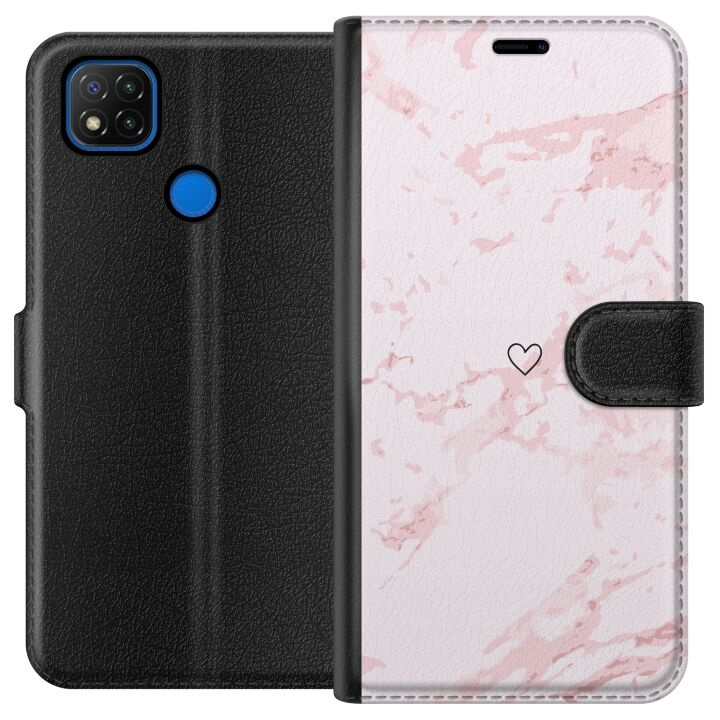 Portemonnee-hoesje voor Xiaomi Redmi 9C met Roze Hart ontwerp in de groep SMARTPHONE & TABLETS / Mobielbescherming / Xiaomi bij TP E-commerce Nordic AB (A65785)