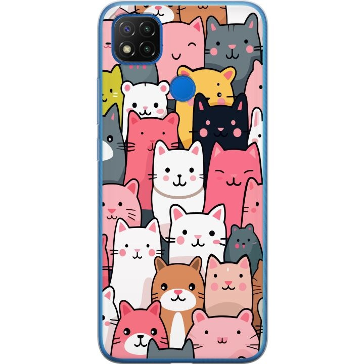 Mobiele hoes voor Xiaomi Redmi 9C met Kattenpatroon ontwerp in de groep SMARTPHONE & TABLETS / Mobielbescherming / Xiaomi bij TP E-commerce Nordic AB (A65797)