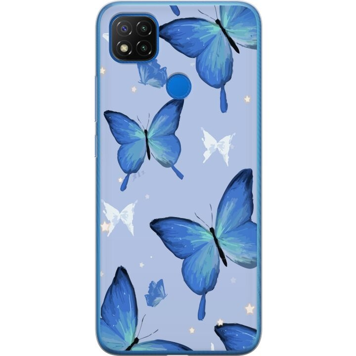 Mobiele hoes voor Xiaomi Redmi 9C met Blauwe vlinders ontwerp in de groep SMARTPHONE & TABLETS / Mobielbescherming / Xiaomi bij TP E-commerce Nordic AB (A65805)