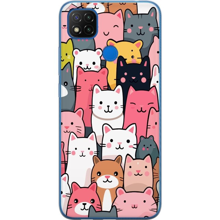 Mobiele hoes voor Xiaomi Redmi 9C NFC met Kattenpatroon ontwerp in de groep SMARTPHONE & TABLETS / Mobielbescherming / Xiaomi bij TP E-commerce Nordic AB (A65824)