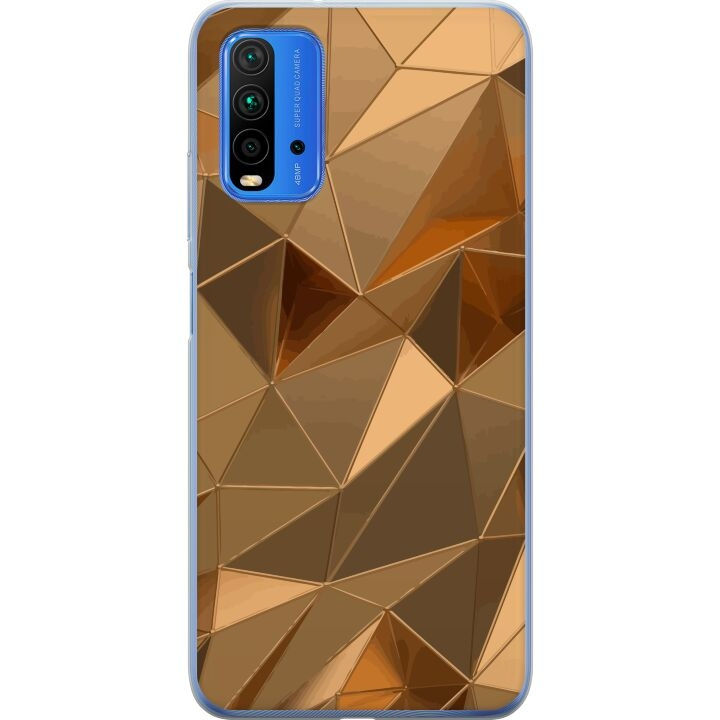 Mobiele hoes voor Xiaomi Redmi 9T met 3D Goud ontwerp in de groep SMARTPHONE & TABLETS / Mobielbescherming / Xiaomi bij TP E-commerce Nordic AB (A65867)