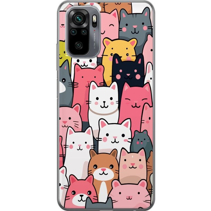 Mobiele hoes voor Xiaomi Redmi Note 10 met Kattenpatroon ontwerp in de groep SMARTPHONE & TABLETS / Mobielbescherming / Xiaomi bij TP E-commerce Nordic AB (A65905)