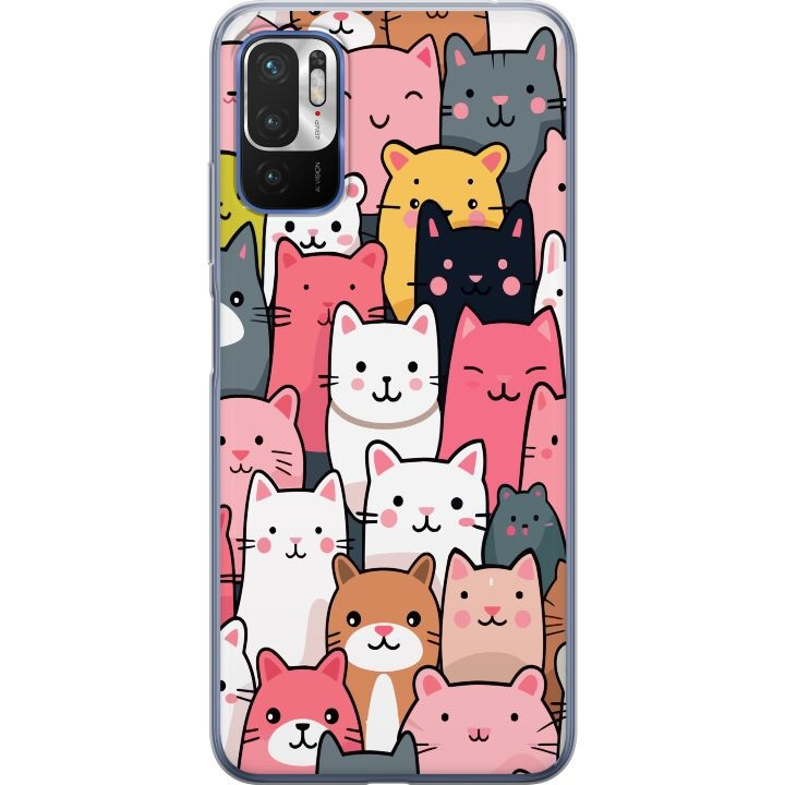 Mobiele hoes voor Xiaomi Redmi Note 10 5G met Kattenpatroon ontwerp in de groep SMARTPHONE & TABLETS / Mobielbescherming / Xiaomi bij TP E-commerce Nordic AB (A65932)