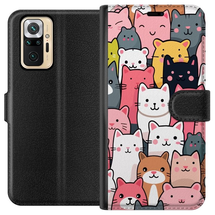 Portemonnee-hoesje voor Xiaomi Redmi Note 10 Pro met Kattenpatroon ontwerp in de groep SMARTPHONE & TABLETS / Mobielbescherming / Xiaomi bij TP E-commerce Nordic AB (A65959)