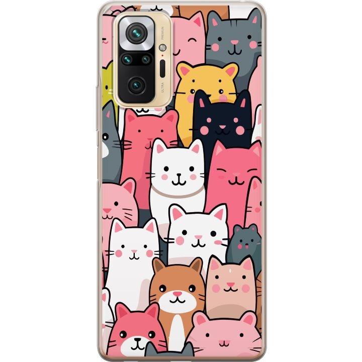 Mobiele hoes voor Xiaomi Redmi Note 10 Pro met Kattenpatroon ontwerp in de groep SMARTPHONE & TABLETS / Mobielbescherming / Xiaomi bij TP E-commerce Nordic AB (A65986)