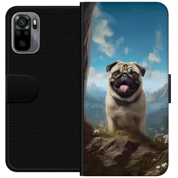 Portemonnee-hoesje voor Xiaomi Redmi Note 10S met Blije Hond ontwerp in de groep SMARTPHONE & TABLETS / Mobielbescherming / Xiaomi bij TP E-commerce Nordic AB (A66023)