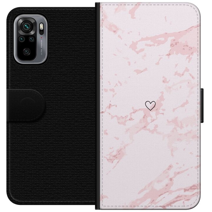 Portemonnee-hoesje voor Xiaomi Redmi Note 10S met Roze Hart ontwerp in de groep SMARTPHONE & TABLETS / Mobielbescherming / Xiaomi bij TP E-commerce Nordic AB (A66028)