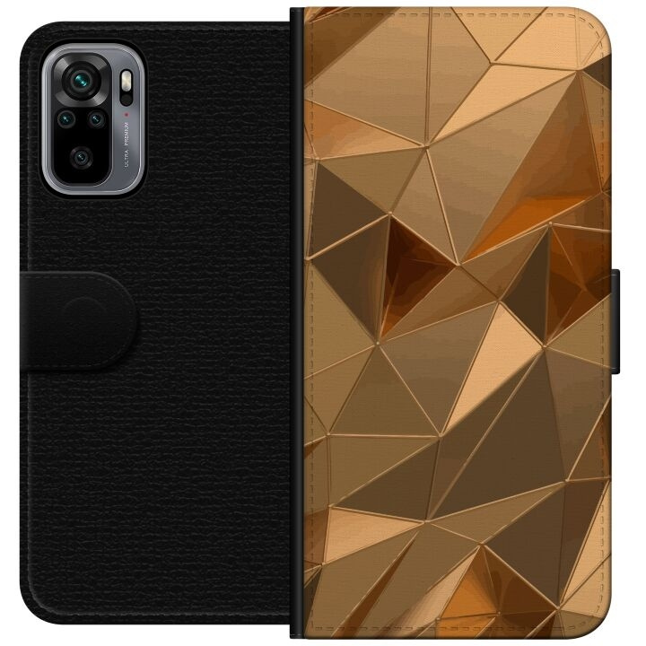 Portemonnee-hoesje voor Xiaomi Redmi Note 10S met 3D Goud ontwerp in de groep SMARTPHONE & TABLETS / Mobielbescherming / Xiaomi bij TP E-commerce Nordic AB (A66029)