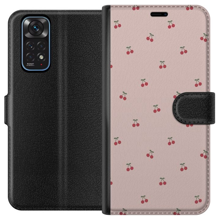 Portemonnee-hoesje voor Xiaomi Redmi Note 11 met Kersen ontwerp in de groep SMARTPHONE & TABLETS / Mobielbescherming / Xiaomi bij TP E-commerce Nordic AB (A66066)