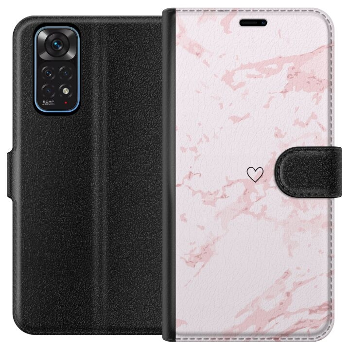 Portemonnee-hoesje voor Xiaomi Redmi Note 11 met Roze Hart ontwerp in de groep SMARTPHONE & TABLETS / Mobielbescherming / Xiaomi bij TP E-commerce Nordic AB (A66082)