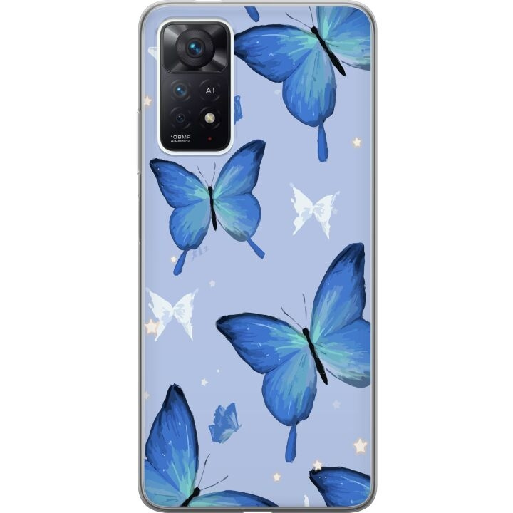 Mobiele hoes voor Xiaomi Redmi Note 11 Pro met Blauwe vlinders ontwerp in de groep SMARTPHONE & TABLETS / Mobielbescherming / Xiaomi bij TP E-commerce Nordic AB (A66129)