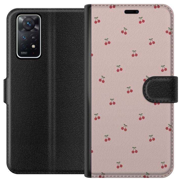 Portemonnee-hoesje voor Xiaomi Redmi Note 11 Pro 5G met Kersen ontwerp in de groep SMARTPHONE & TABLETS / Mobielbescherming / Xiaomi bij TP E-commerce Nordic AB (A66147)