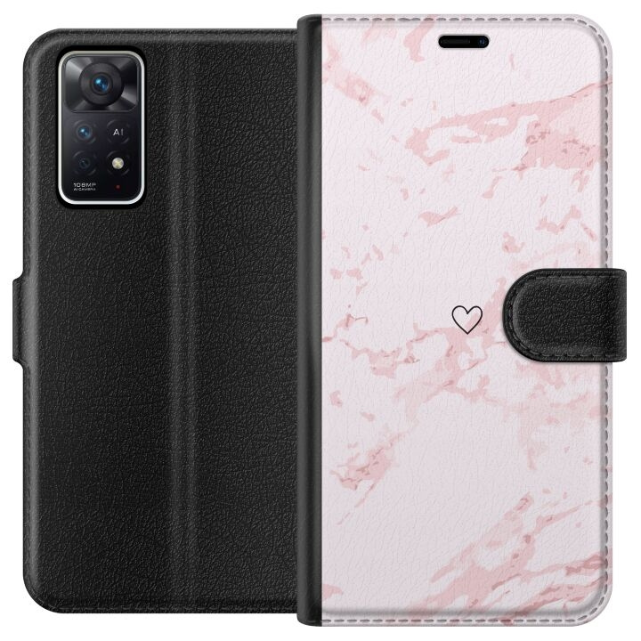 Portemonnee-hoesje voor Xiaomi Redmi Note 11 Pro 5G met Roze Hart ontwerp in de groep SMARTPHONE & TABLETS / Mobielbescherming / Xiaomi bij TP E-commerce Nordic AB (A66163)