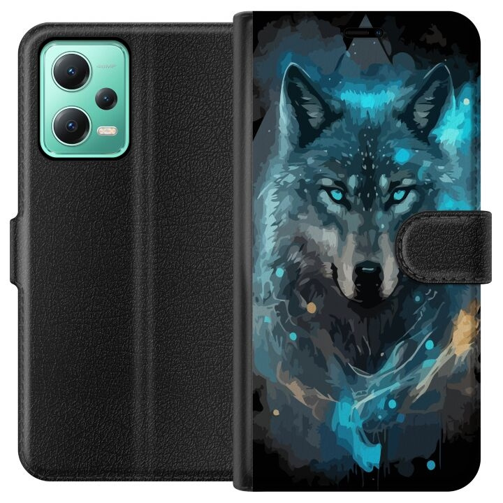 Portemonnee-hoesje voor Xiaomi Redmi Note 12 met Wolf ontwerp in de groep SMARTPHONE & TABLETS / Mobielbescherming / Xiaomi bij TP E-commerce Nordic AB (A66226)