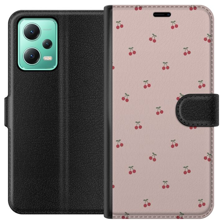 Portemonnee-hoesje voor Xiaomi Redmi Note 12 met Kersen ontwerp in de groep SMARTPHONE & TABLETS / Mobielbescherming / Xiaomi bij TP E-commerce Nordic AB (A66228)