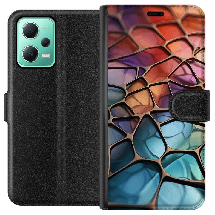 Portemonnee-hoesje voor Xiaomi Redmi Note 12 met Metallic patroon ontwerp in de groep SMARTPHONE & TABLETS / Mobielbescherming / Xiaomi bij TP E-commerce Nordic AB (A66231)