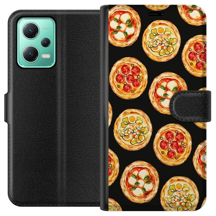 Portemonnee-hoesje voor Xiaomi Redmi Note 12 met Pizza ontwerp in de groep SMARTPHONE & TABLETS / Mobielbescherming / Xiaomi bij TP E-commerce Nordic AB (A66234)