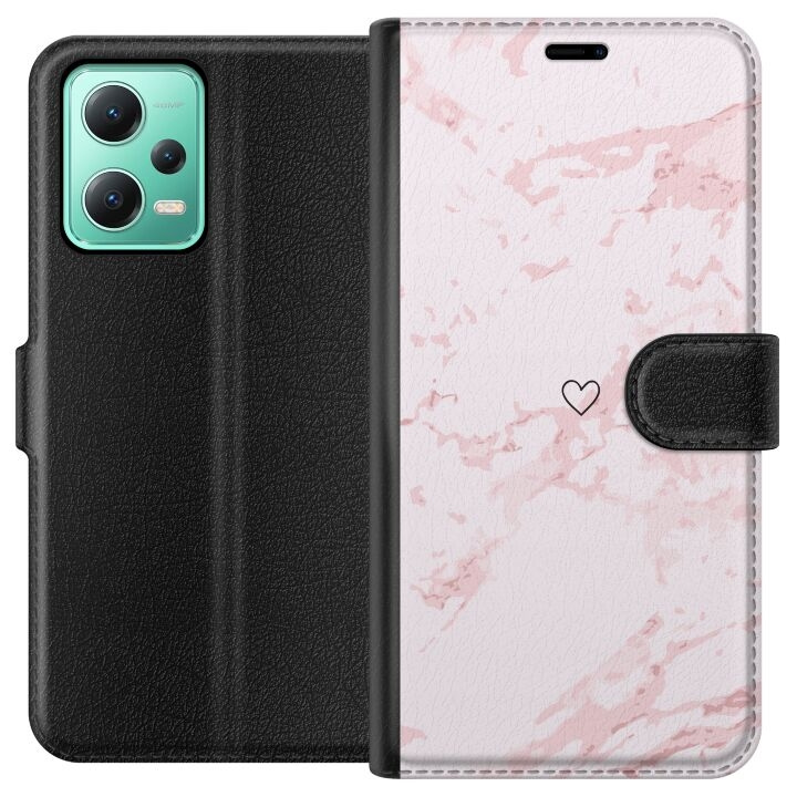 Portemonnee-hoesje voor Xiaomi Redmi Note 12 met Roze Hart ontwerp in de groep SMARTPHONE & TABLETS / Mobielbescherming / Xiaomi bij TP E-commerce Nordic AB (A66244)