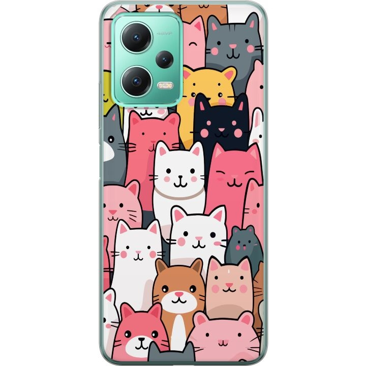 Mobiele hoes voor Xiaomi Redmi Note 12 met Kattenpatroon ontwerp in de groep SMARTPHONE & TABLETS / Mobielbescherming / Xiaomi bij TP E-commerce Nordic AB (A66256)