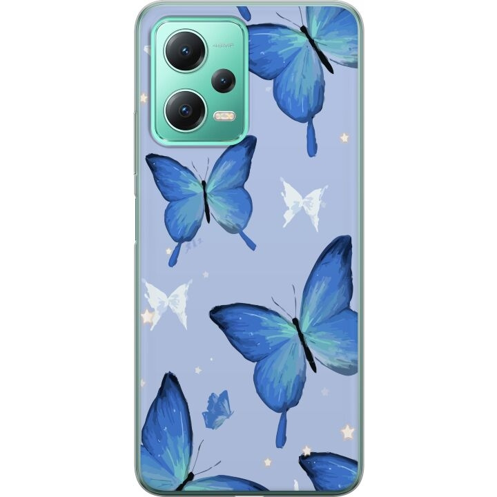 Mobiele hoes voor Xiaomi Redmi Note 12 met Blauwe vlinders ontwerp in de groep SMARTPHONE & TABLETS / Mobielbescherming / Xiaomi bij TP E-commerce Nordic AB (A66264)