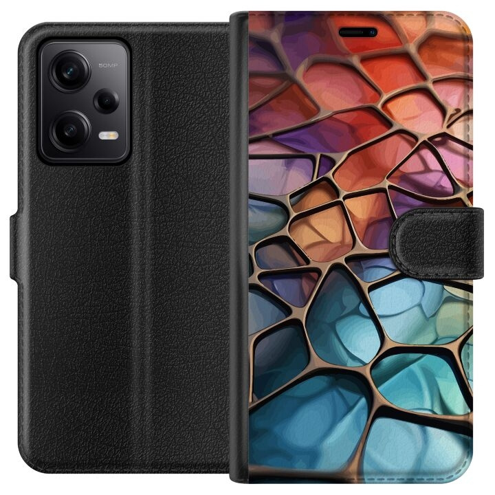 Portemonnee-hoesje voor Xiaomi Redmi Note 12 Pro met Metallic patroon ontwerp in de groep SMARTPHONE & TABLETS / Mobielbescherming / Xiaomi bij TP E-commerce Nordic AB (A66285)