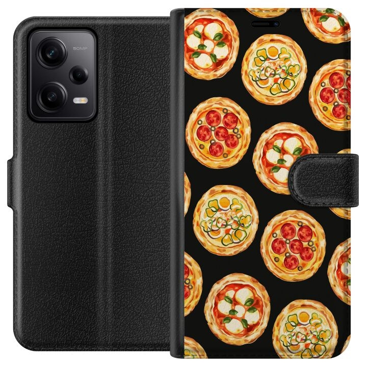 Portemonnee-hoesje voor Xiaomi Redmi Note 12 Pro met Pizza ontwerp in de groep SMARTPHONE & TABLETS / Mobielbescherming / Xiaomi bij TP E-commerce Nordic AB (A66288)