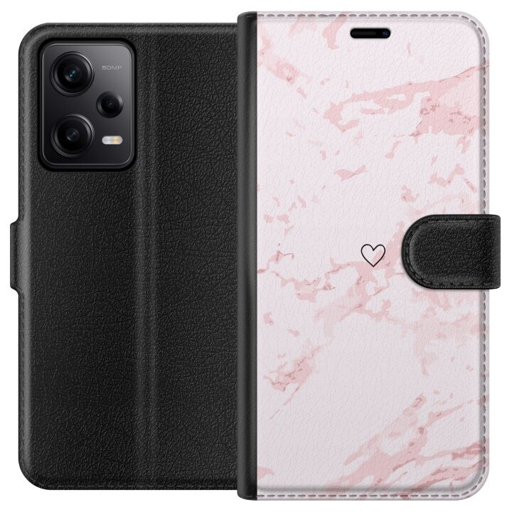 Portemonnee-hoesje voor Xiaomi Redmi Note 12 Pro met Roze Hart ontwerp in de groep SMARTPHONE & TABLETS / Mobielbescherming / Xiaomi bij TP E-commerce Nordic AB (A66298)