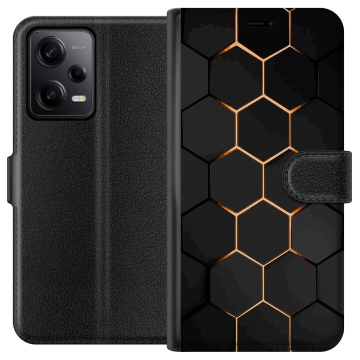 Portemonnee-hoesje voor Xiaomi Redmi Note 12 Pro met Luxe Patroon ontwerp in de groep SMARTPHONE & TABLETS / Mobielbescherming / Xiaomi bij TP E-commerce Nordic AB (A66300)