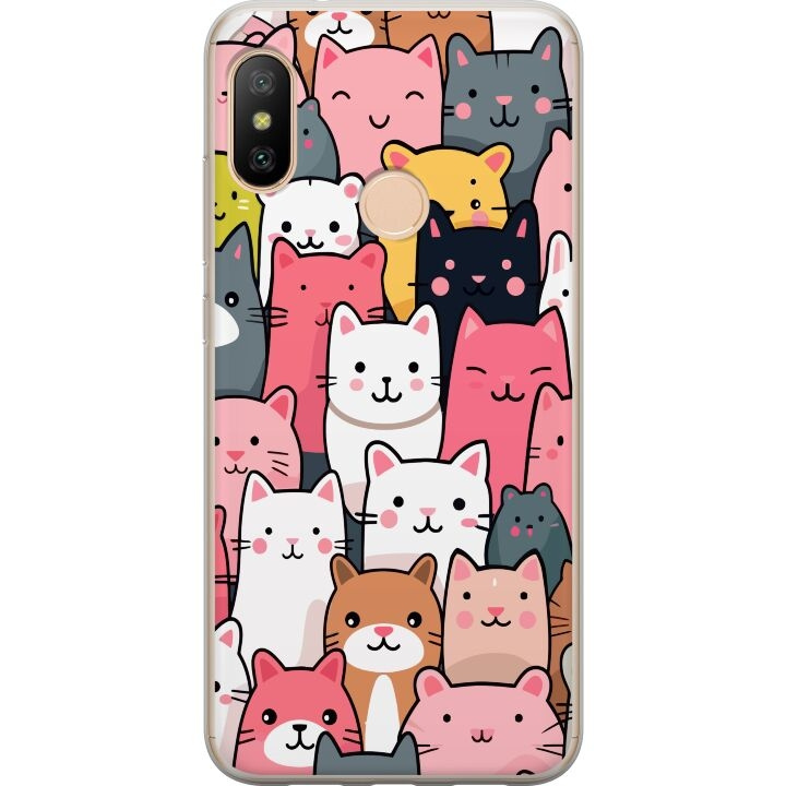 Mobiele hoes voor Xiaomi Redmi 6 Pro met Kattenpatroon ontwerp in de groep SMARTPHONE & TABLETS / Mobielbescherming / Xiaomi bij TP E-commerce Nordic AB (A66445)