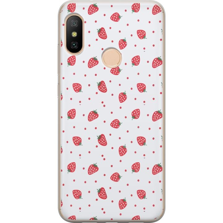 Mobiele hoes voor Xiaomi Redmi 6 Pro met Aardbeien ontwerp in de groep SMARTPHONE & TABLETS / Mobielbescherming / Xiaomi bij TP E-commerce Nordic AB (A66454)