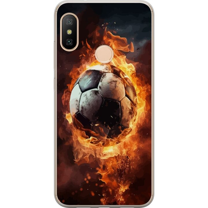 Mobiele hoes voor Xiaomi Redmi 6 Pro met Voetbal ontwerp in de groep SMARTPHONE & TABLETS / Mobielbescherming / Xiaomi bij TP E-commerce Nordic AB (A66458)